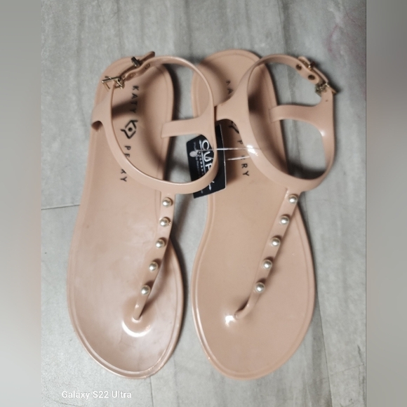 Katy perry nude jelly with pearls, GREAT SHAPE, SZ 10 - Picture 3 of 3